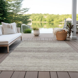 Piper Looms Chantille Stripes ACN859 Taupe Machine Washable Area Rug Outdoor Lifestyle Image Feature