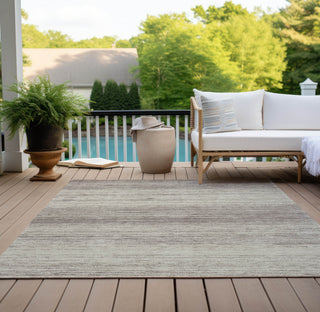 Piper Looms Chantille Stripes ACN859 Taupe Machine Washable Area Rug Outdoor Lifestyle Image Feature