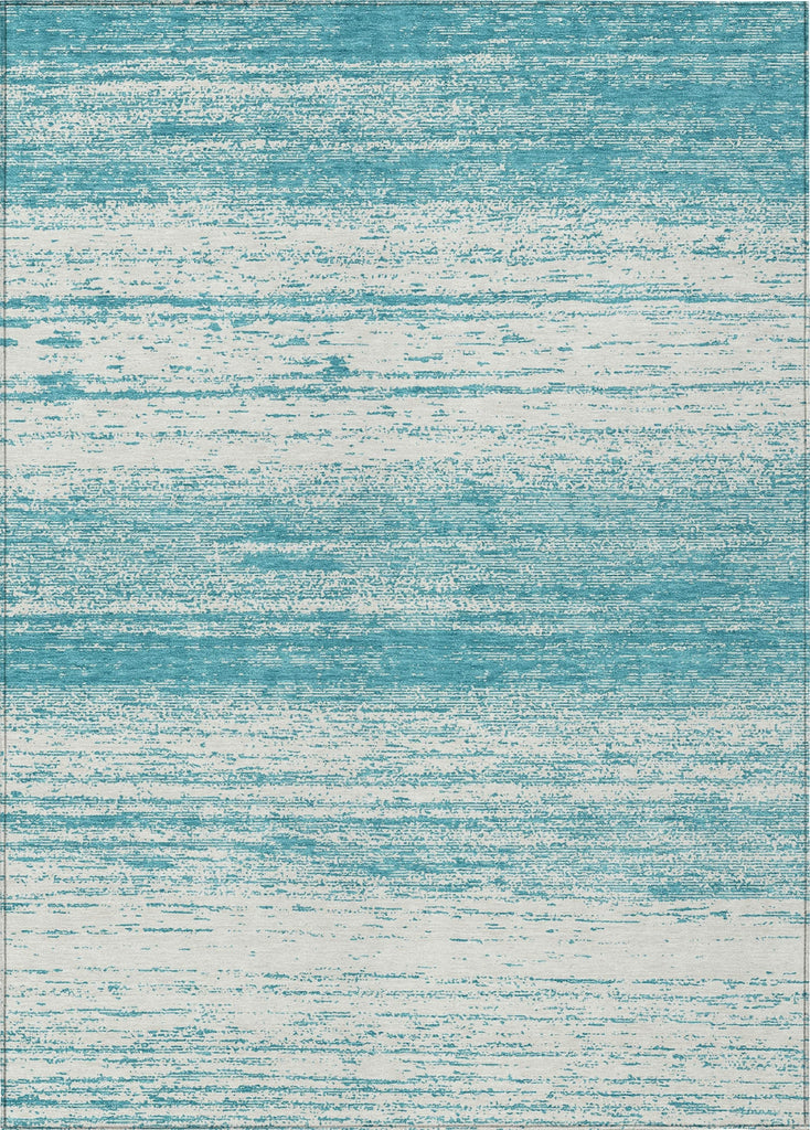 Piper Looms Chantille Stripes ACN859 Teal Machine Washable Area Rug main image