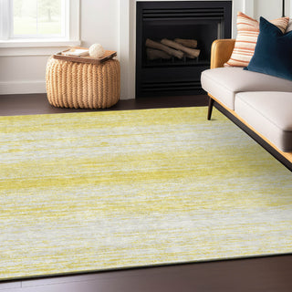 Piper Looms Chantille Stripes ACN859 Yellow Machine Washable Area Rug Lifestyle Image Feature