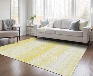 Piper Looms Chantille Stripes ACN859 Yellow Machine Washable Area Rug Lifestyle Image Feature