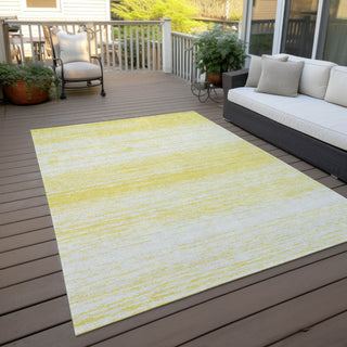 Piper Looms Chantille Stripes ACN859 Yellow Machine Washable Area Rug Outdoor Lifestyle Image Feature
