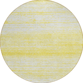 Piper Looms Chantille Stripes ACN859 Yellow Machine Washable Area Rug Round Main Image