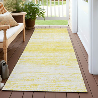 Piper Looms Chantille Stripes ACN859 Yellow Machine Washable Area Rug Runner Outdoor Lifestyle Image Feature