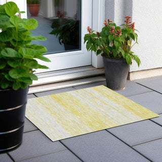 Piper Looms Chantille Stripes ACN859 Yellow Machine Washable Area Rug Scatter Outdoor Lifestyle Image Feature