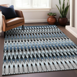 Piper Looms Chantille Southwest ACN860 Gray Machine Washable Area Rug Lifestyle Image Feature