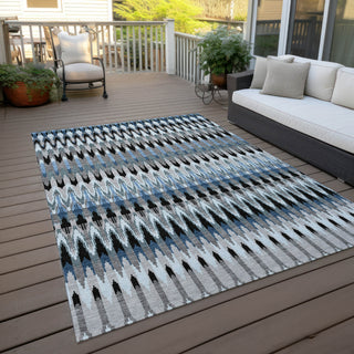 Piper Looms Chantille Southwest ACN860 Gray Machine Washable Area Rug Outdoor Lifestyle Image Feature