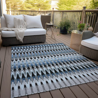 Piper Looms Chantille Southwest ACN860 Gray Machine Washable Area Rug Outdoor Lifestyle Image Feature