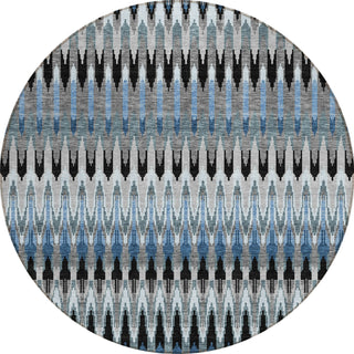 Piper Looms Chantille Southwest ACN860 Gray Machine Washable Area Rug Round Main Image