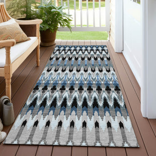 Piper Looms Chantille Southwest ACN860 Gray Machine Washable Area Rug Runner Outdoor Lifestyle Image Feature