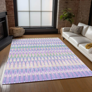 Piper Looms Chantille Southwest ACN860 Lavender Machine Washable Area Rug Lifestyle Image Feature