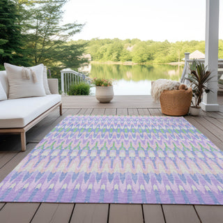 Piper Looms Chantille Southwest ACN860 Lavender Machine Washable Area Rug Outdoor Lifestyle Image Feature