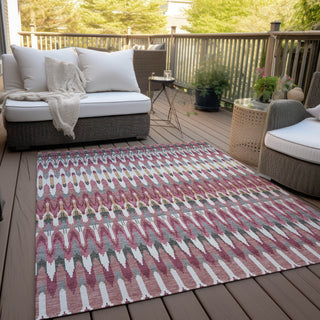 Piper Looms Chantille Southwest ACN860 Mauve Machine Washable Area Rug Outdoor Lifestyle Image Feature