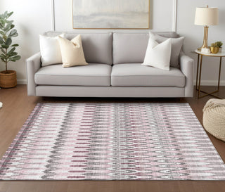 Piper Looms Chantille Southwest ACN860 Pink Machine Washable Area Rug Lifestyle Image Feature