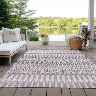 Piper Looms Chantille Southwest ACN860 Pink Machine Washable Area Rug Outdoor Lifestyle Image Feature