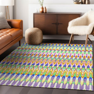 Piper Looms Chantille Southwest ACN860 White Machine Washable Area Rug Lifestyle Image Feature