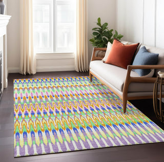 Piper Looms Chantille Southwest ACN860 White Machine Washable Area Rug Lifestyle Image Feature