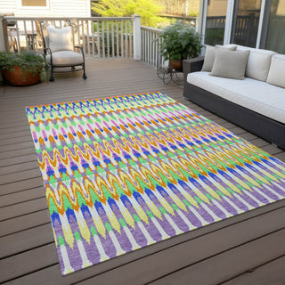 Piper Looms Chantille Southwest ACN860 White Machine Washable Area Rug Outdoor Lifestyle Image Feature