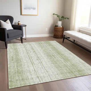 Piper Looms Chantille Stripes ACN861 Aloe Machine Washable Area Rug Lifestyle Image Feature
