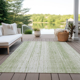Piper Looms Chantille Stripes ACN861 Aloe Machine Washable Area Rug Outdoor Lifestyle Image Feature