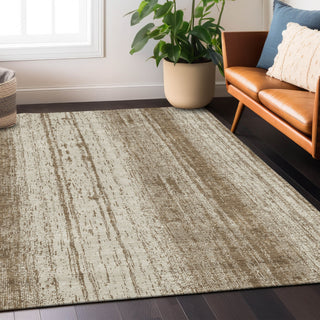 Piper Looms Chantille Stripes ACN861 Brown Machine Washable Area Rug Lifestyle Image Feature