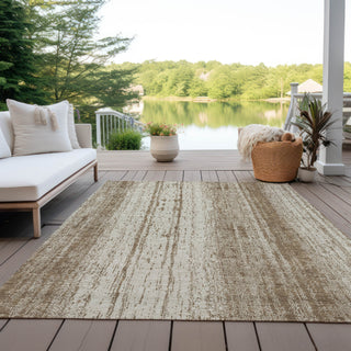 Piper Looms Chantille Stripes ACN861 Brown Machine Washable Area Rug Outdoor Lifestyle Image Feature