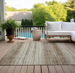 Piper Looms Chantille Stripes ACN861 Brown Machine Washable Area Rug Outdoor Lifestyle Image Feature