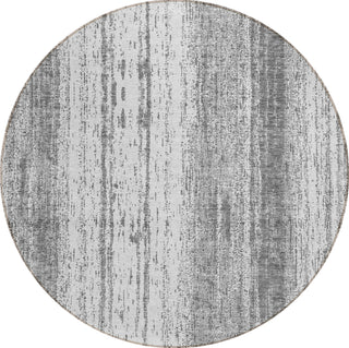 Piper Looms Chantille Stripes ACN861 Gray Machine Washable Area Rug Round Main Image