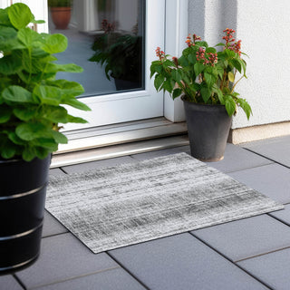 Piper Looms Chantille Stripes ACN861 Gray Machine Washable Area Rug Scatter Outdoor Lifestyle Image Feature