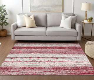 Piper Looms Chantille Stripes ACN861 Merlot Machine Washable Area Rug Lifestyle Image Feature