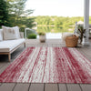 Piper Looms Chantille Stripes ACN861 Merlot Machine Washable Area Rug Outdoor Lifestyle Image Feature