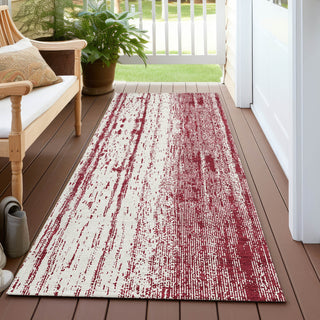 Piper Looms Chantille Stripes ACN861 Merlot Machine Washable Area Rug Runner Outdoor Lifestyle Image Feature