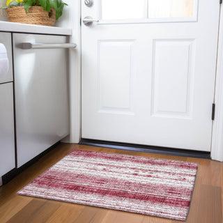 Piper Looms Chantille Stripes ACN861 Merlot Machine Washable Area Rug Scatter Lifestyle Image Feature