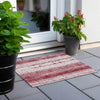 Piper Looms Chantille Stripes ACN861 Merlot Machine Washable Area Rug Scatter Outdoor Lifestyle Image Feature