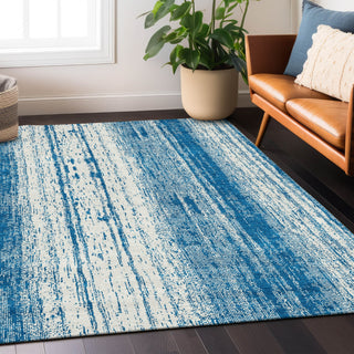Piper Looms Chantille Stripes ACN861 Navy Machine Washable Area Rug Lifestyle Image Feature