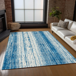 Piper Looms Chantille Stripes ACN861 Navy Machine Washable Area Rug Lifestyle Image Feature