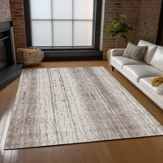 Piper Looms Chantille Stripes ACN861 Taupe Machine Washable Area Rug Lifestyle Image Feature