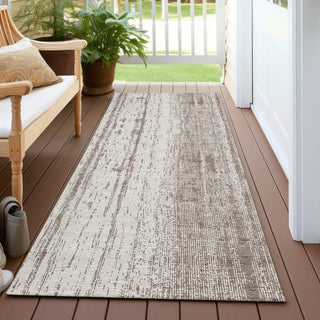 Piper Looms Chantille Stripes ACN861 Taupe Machine Washable Area Rug Runner Outdoor Lifestyle Image Feature