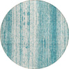 Piper Looms Chantille Stripes ACN861 Teal Machine Washable Area Rug Round Main Image