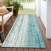 Piper Looms Chantille Stripes ACN861 Teal Machine Washable Area Rug Runner Outdoor Lifestyle Image Feature