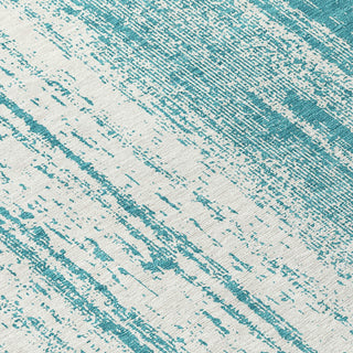 Piper Looms Chantille Stripes ACN861 Teal Machine Washable Area Rug Swatch Image