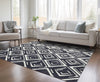 Piper Looms Chantille Diamonds ACN862 Black Machine Washable Area Rug Lifestyle Image Feature