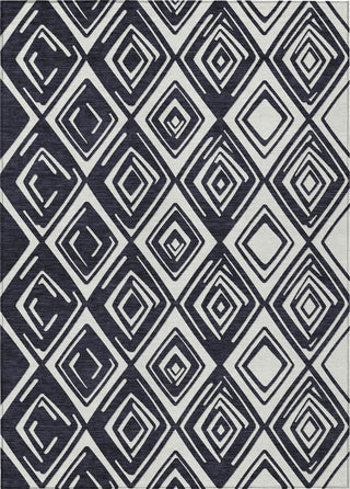 Piper Looms Chantille Diamonds ACN862 Black Machine Washable Area Rug main image