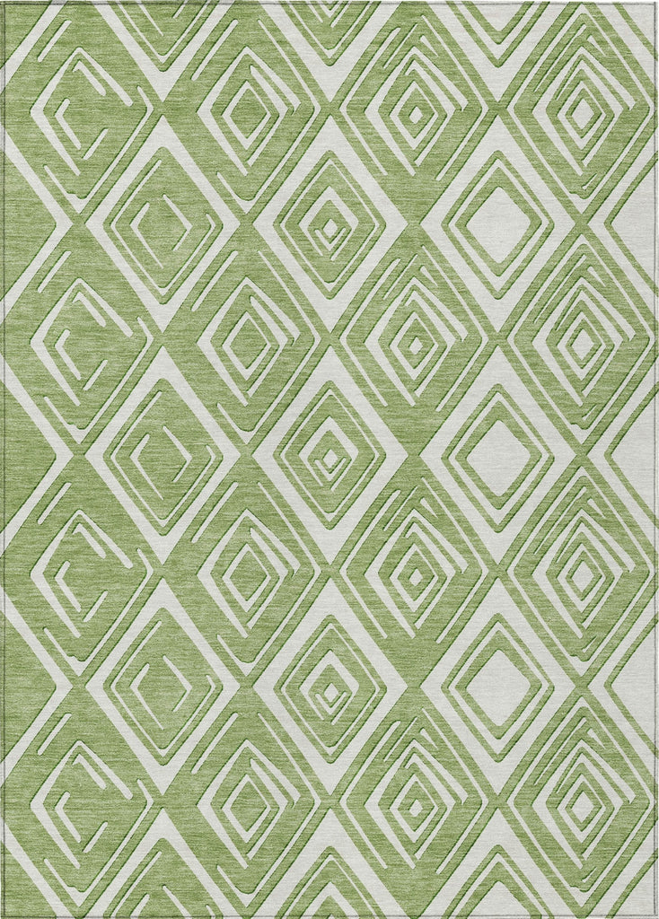 Piper Looms Chantille Diamonds ACN862 Green Machine Washable Area Rug main image