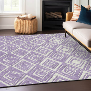 Piper Looms Chantille Diamonds ACN862 Lavender Machine Washable Area Rug Lifestyle Image Feature