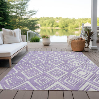 Piper Looms Chantille Diamonds ACN862 Lavender Machine Washable Area Rug Outdoor Lifestyle Image Feature
