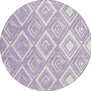 Piper Looms Chantille Diamonds ACN862 Lavender Machine Washable Area Rug Round Main Image