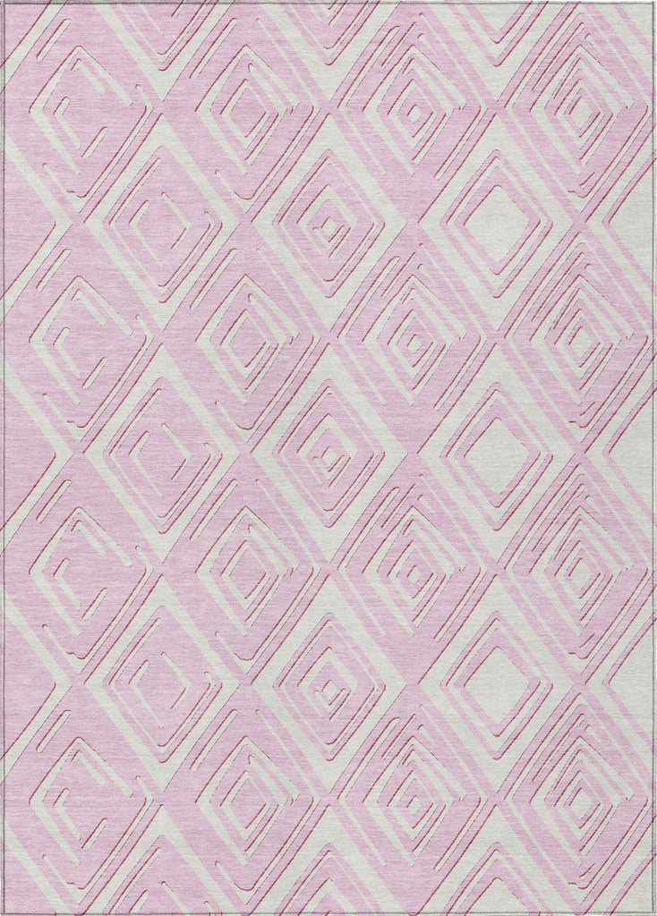 Piper Looms Chantille Diamonds ACN862 Pink Machine Washable Area Rug main image