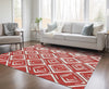 Piper Looms Chantille Diamonds ACN862 Red Machine Washable Area Rug Lifestyle Image Feature