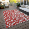 Piper Looms Chantille Diamonds ACN862 Red Machine Washable Area Rug Outdoor Lifestyle Image Feature